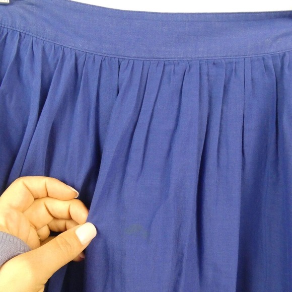 J. Crew Jardin Gauzey Pleated Midi Skirt Sz 6 Cobalt Blue Style 48698 Pockets - Picture 6 of 12